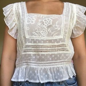 Lace Sheer short sleeve top